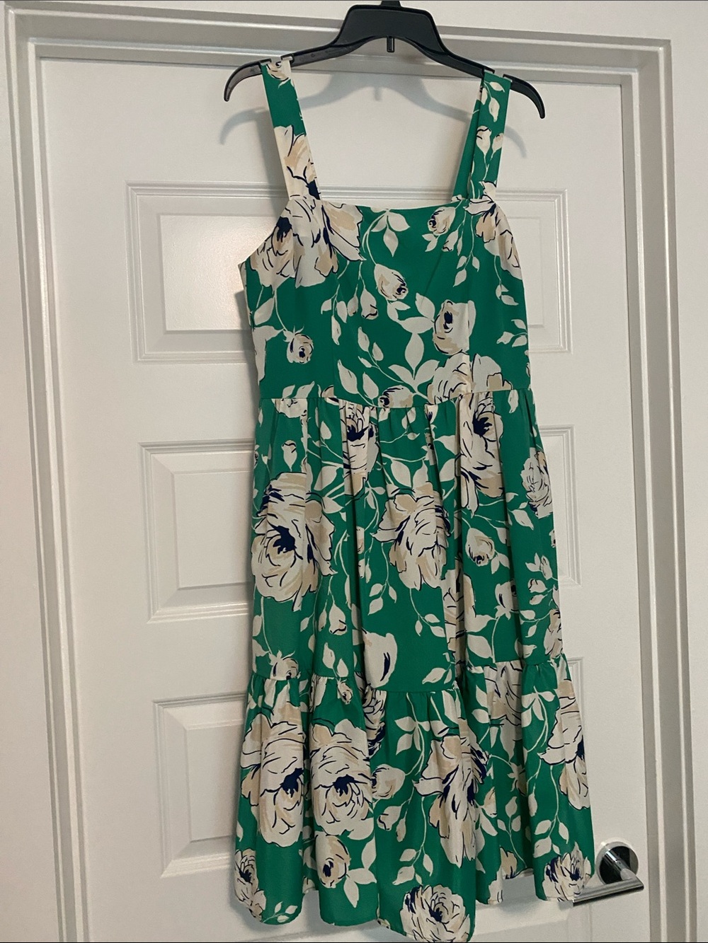 Eliza J Emerald Green Floral Tiered Midi Sundress